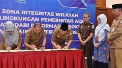 Tiga SKPA di Aceh Canangkan Zona Intergritas Wilayah Bebas Korupsi