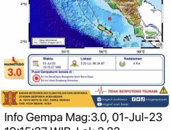 Gempa Goyang Barat Laut Sinabang, Angin Kencang Landa Banda Aceh