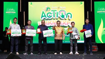 Bagi-bagi Hadiah untuk Stand Terbaik Warnai Penutupan Bank Aceh Action Expo UMKM