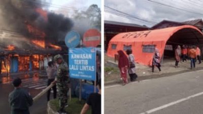 Kebakaran Terjadi Lagi di Sinabang, 9 Unit Ruko Hangus, Tiga Orang Terluka