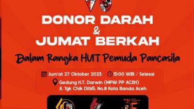 Ayo Ikut Donor Darah di Kantor PP Aceh, Juga Ada Bagi-bagi Nasi Kotak