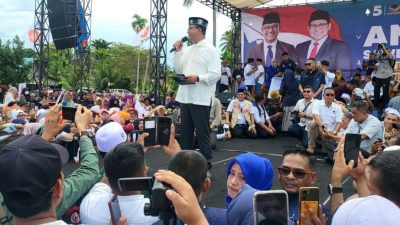 Lautan Massa Sambut Kedatangan Anies di Aceh Utara