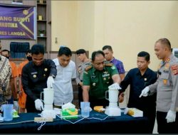 Polres Langsa Blender Sabu Seberat 3,3 Kg Lebih