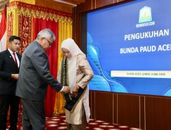 Kukuhkan Mellani sebagai Bunda PAUD Aceh, Ini Harapan Pj Gubernur Bustami