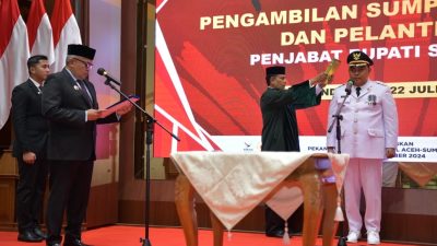 Pj Gubernur Aceh Lantik Sekda Aceh Jaya sebagai Pj Bupati Simeulue