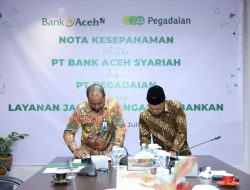 Bank Aceh dan Pegadaian Teken MoU Tingkatkan Layanan Digital