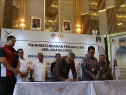 Pj Gubernur Aceh Teken PKS Penyelanggaraan PON XXI di Kemenpora