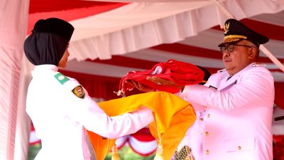 Gubernur Bustami Pimpin Upacara HUT Ke-79 RI di Aceh, Diwarnai Drama Kolosal Malahayati