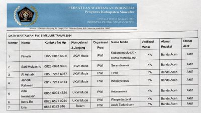 Anggota PWI Netral dan Profesional Memberitakan Pilkada di Simeulue