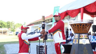 Usai Bermalam di Jantho, Kirab Api PON Dilepas Pj Bupati ke Kota Banda Aceh